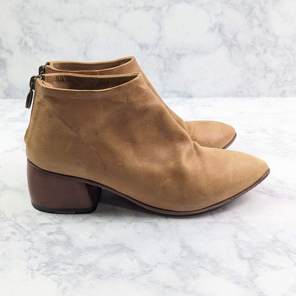P. Monjo Curved Ankle Boot Todi Caramel Size 36.5 - Picture 4 of 9
